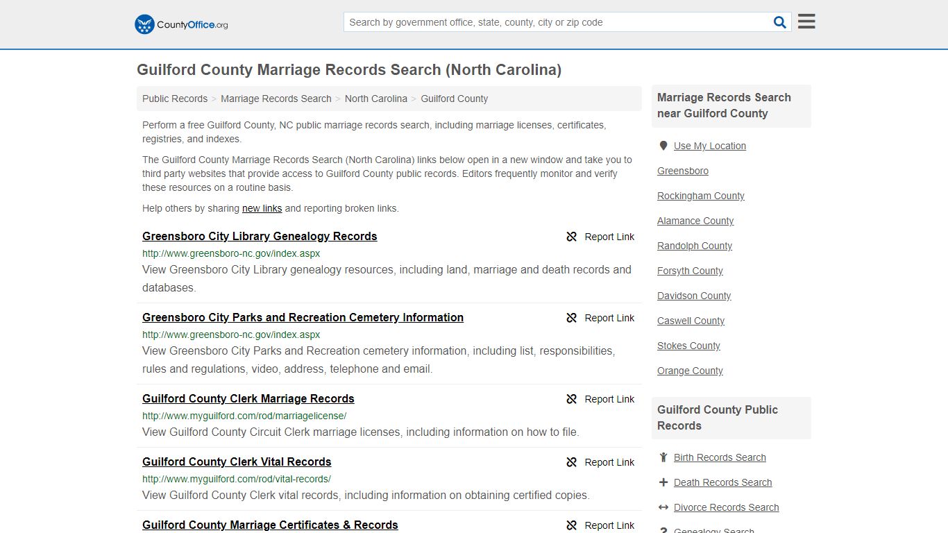 Marriage Records Search - Guilford County, NC (Marriage ...